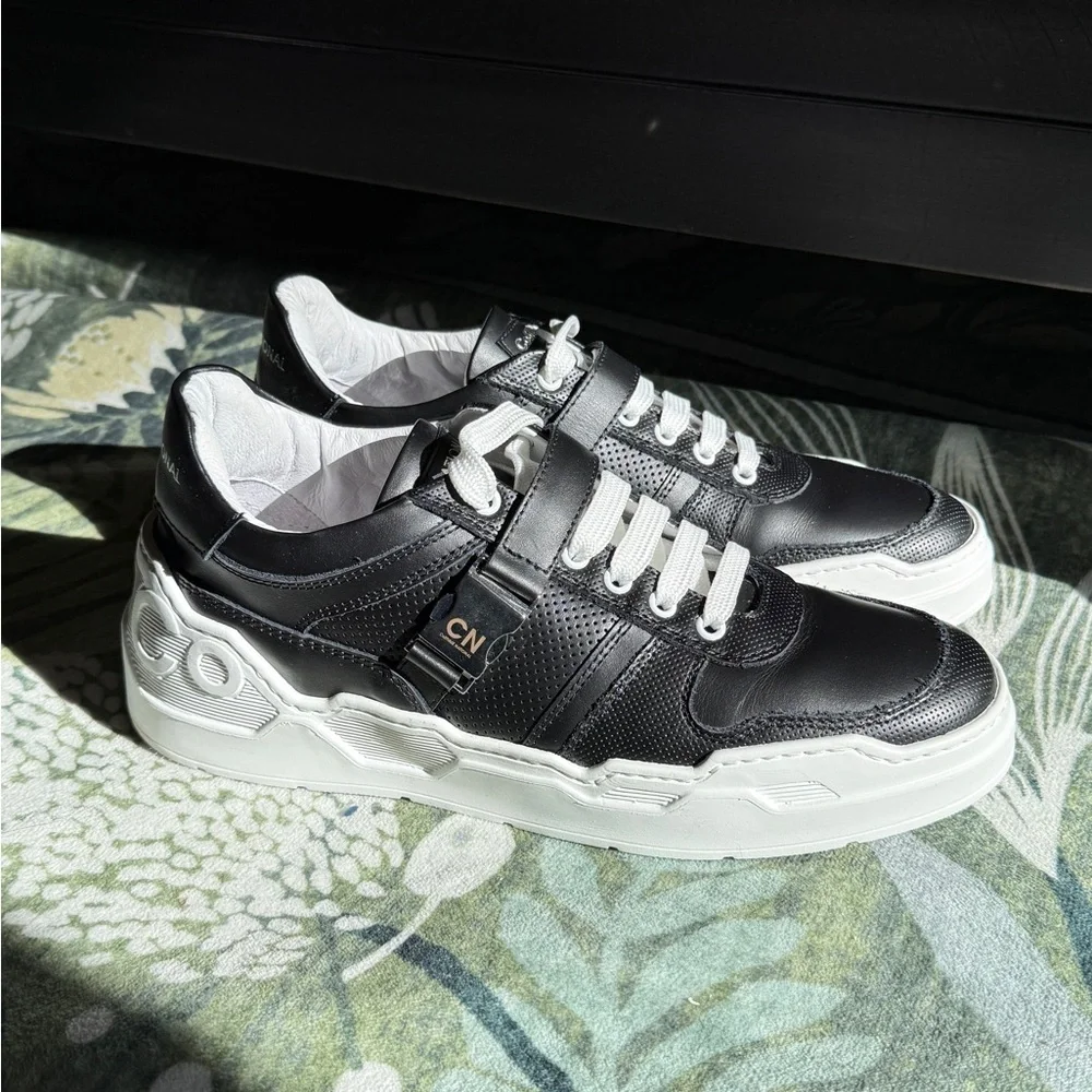 CNC Costume National Black and White Lace-Up Sneakers - Picture 4 of 5